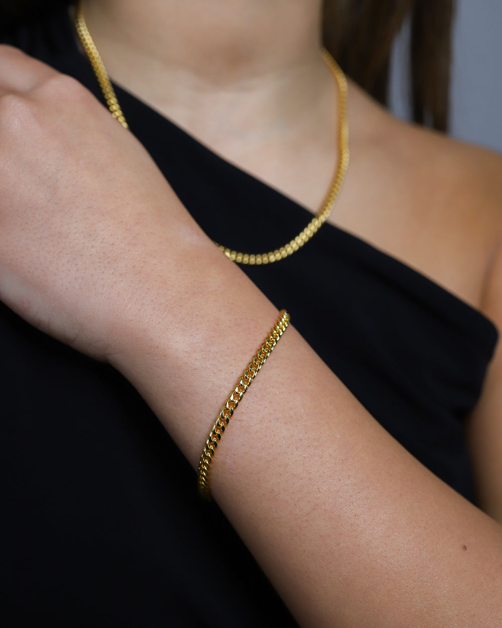 CLEAN CUBANA BRACELET. - 4MM GOLD