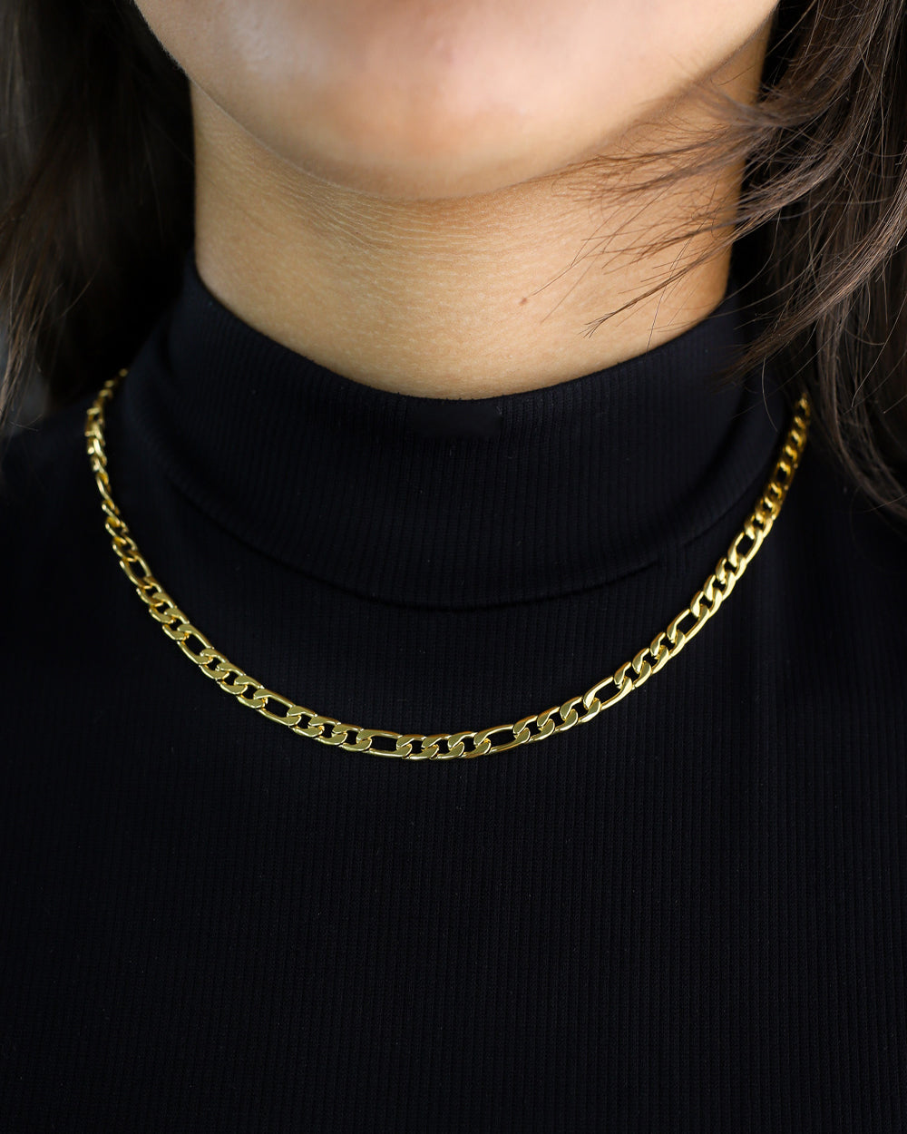 CLEAN FIGARO CHAIN. - 5MM GOLD