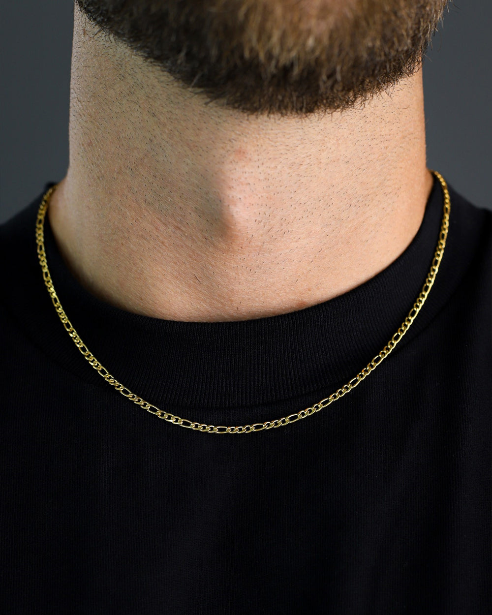 CLEAN FIGARO CHAIN. - 3MM GOLD