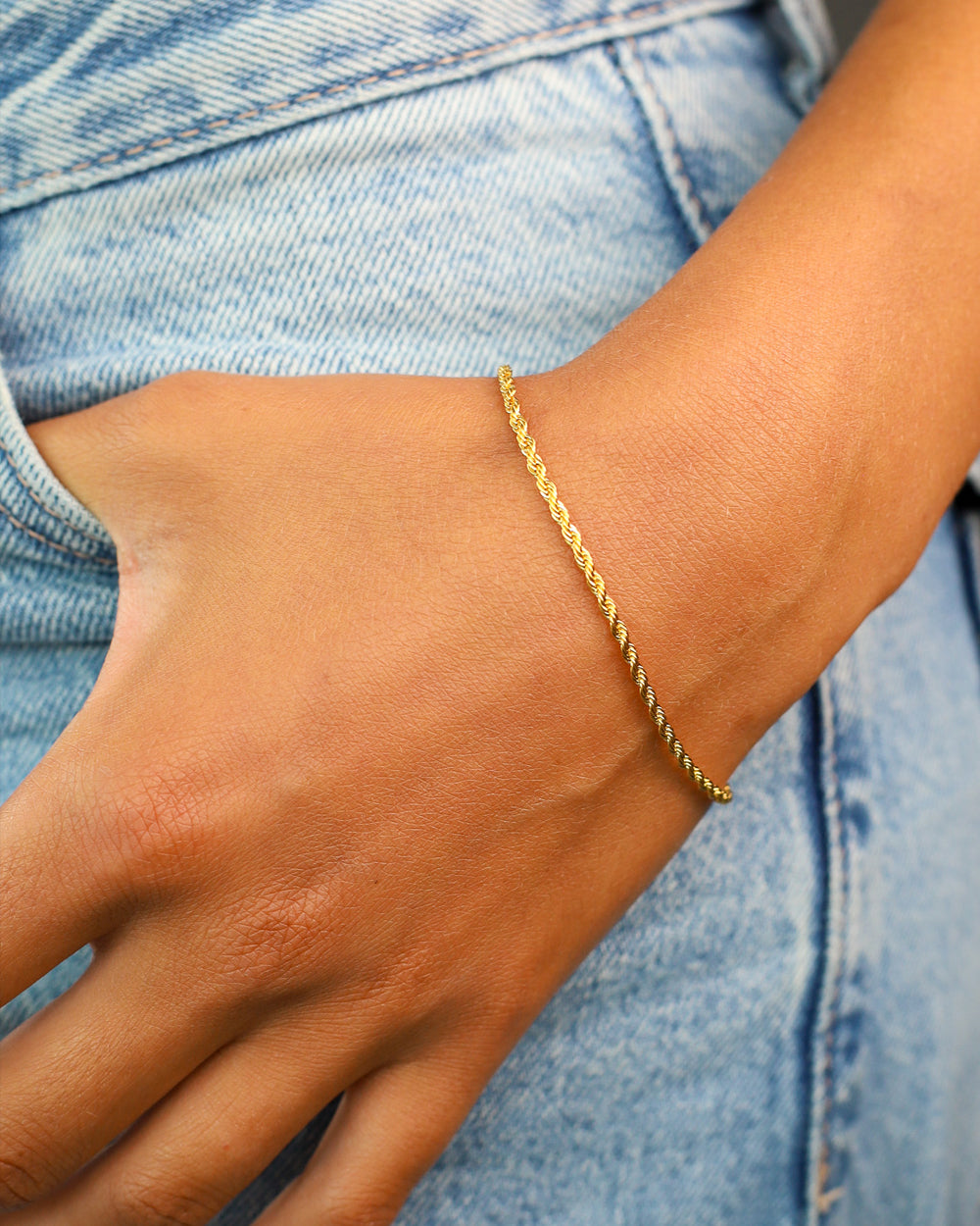 CLEAN ROPE BRACELET. - 2MM GOLD