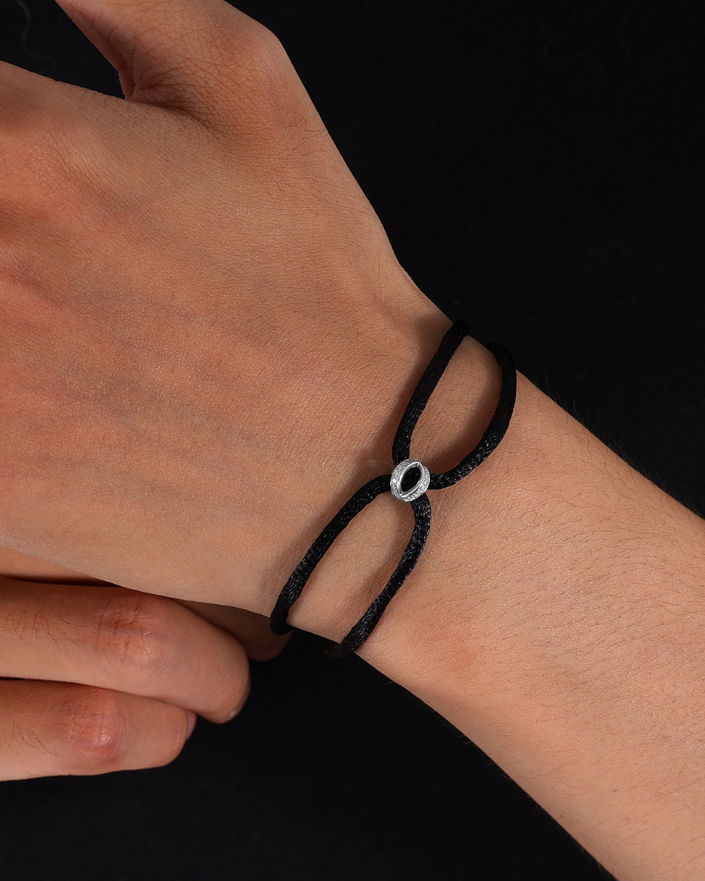 MOISSANITE ICED INFINITY CORD BRACELET.