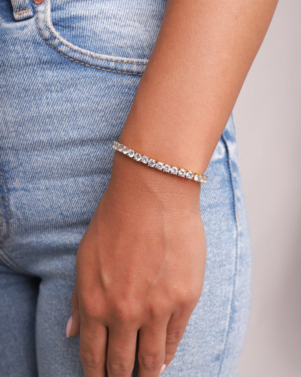 TENNISBOY BRACELET. - 4MM GOLD