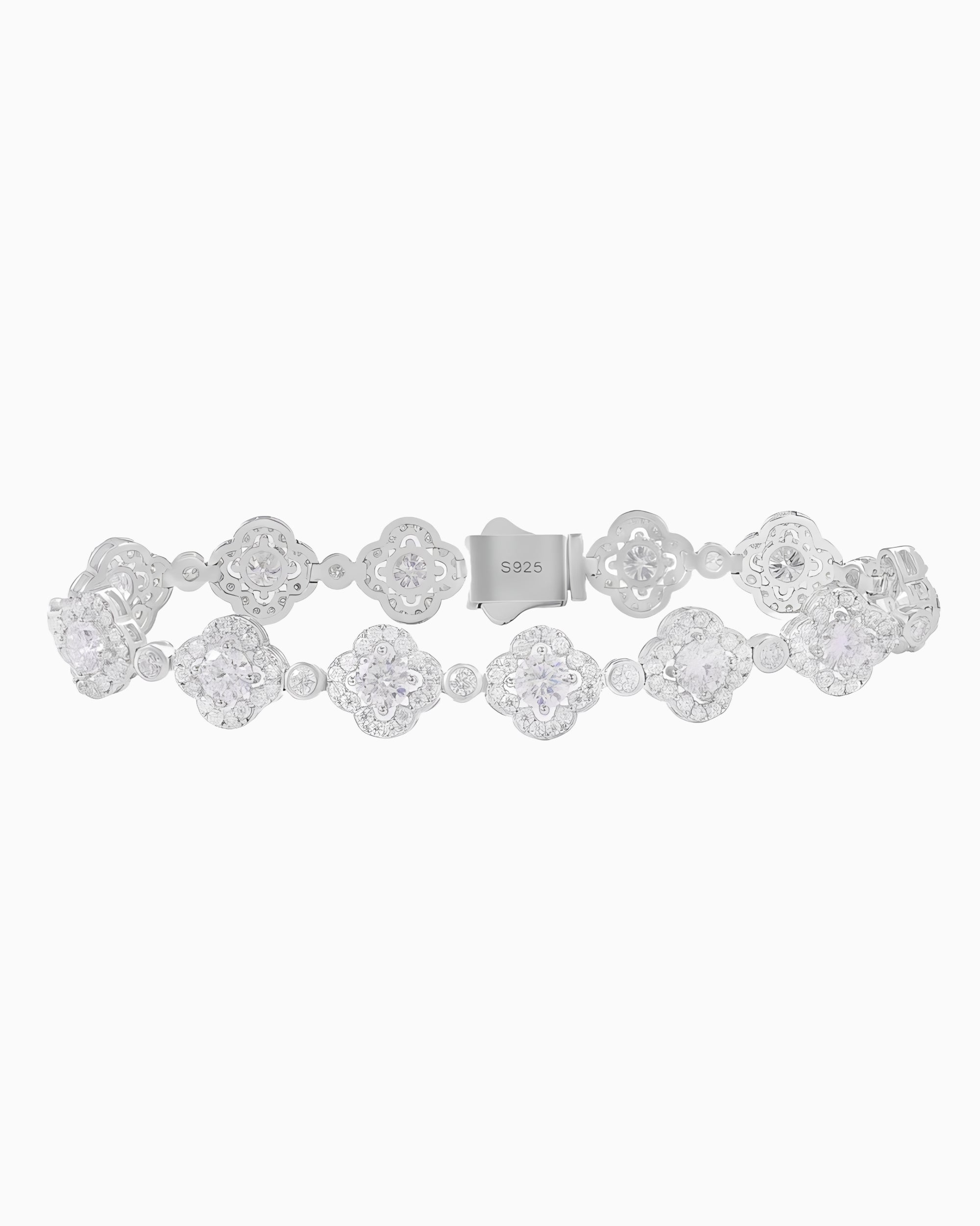 MOISSANITE ICED CLOVERS BRACELET.