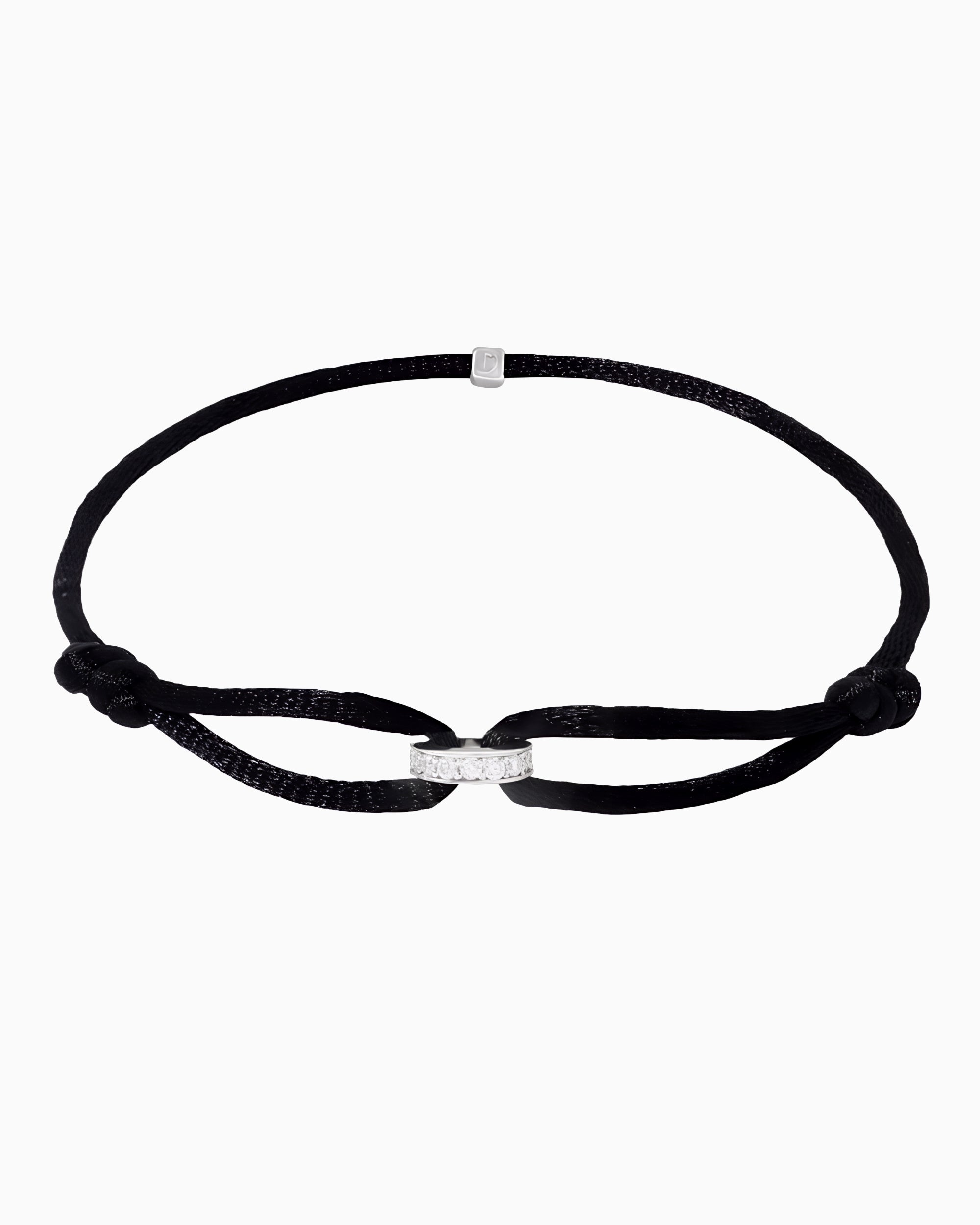 MOISSANITE INFINITY RING CORD BRACELET.