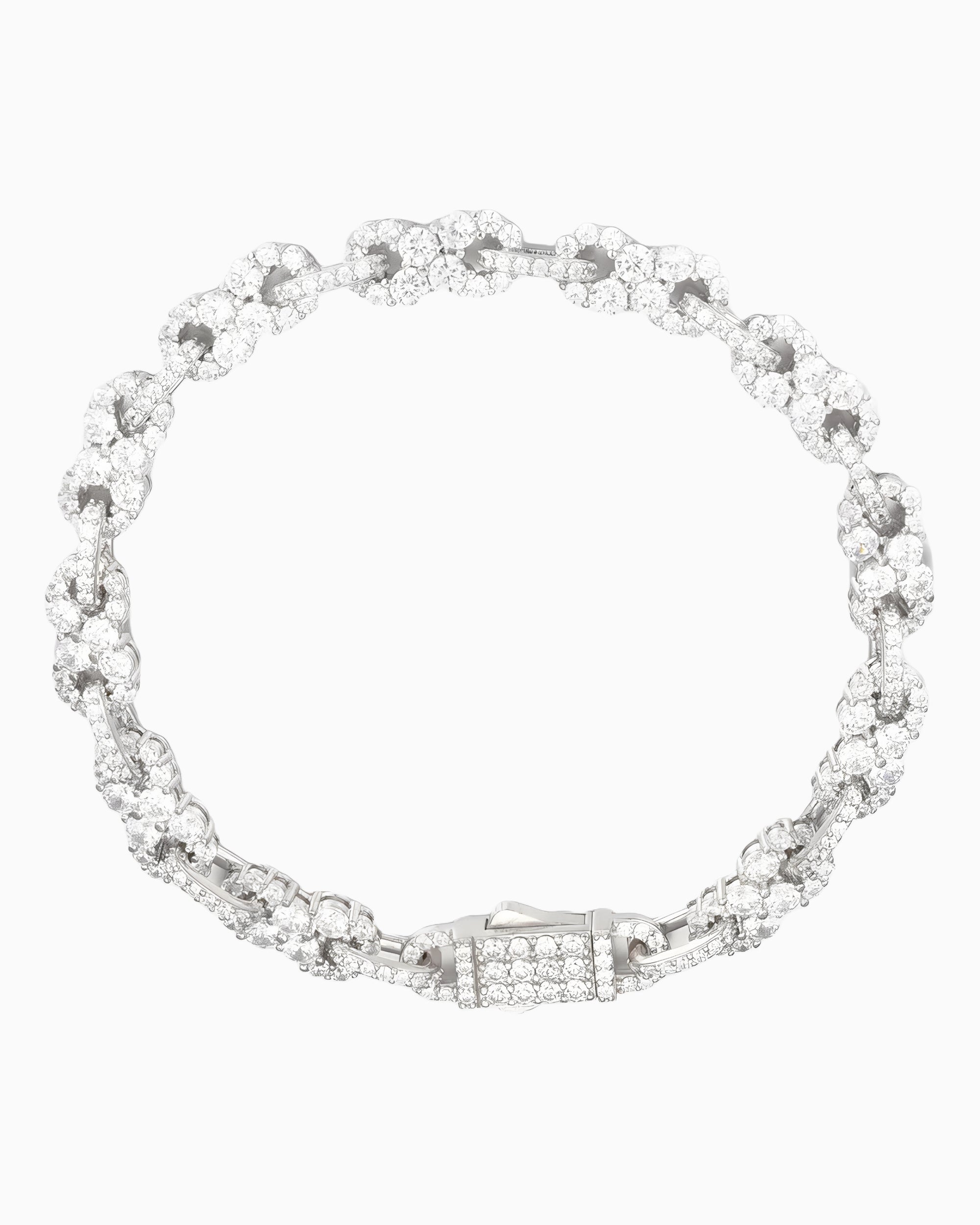 MOISSANITE INFINITY STONES LINK BRACELET.