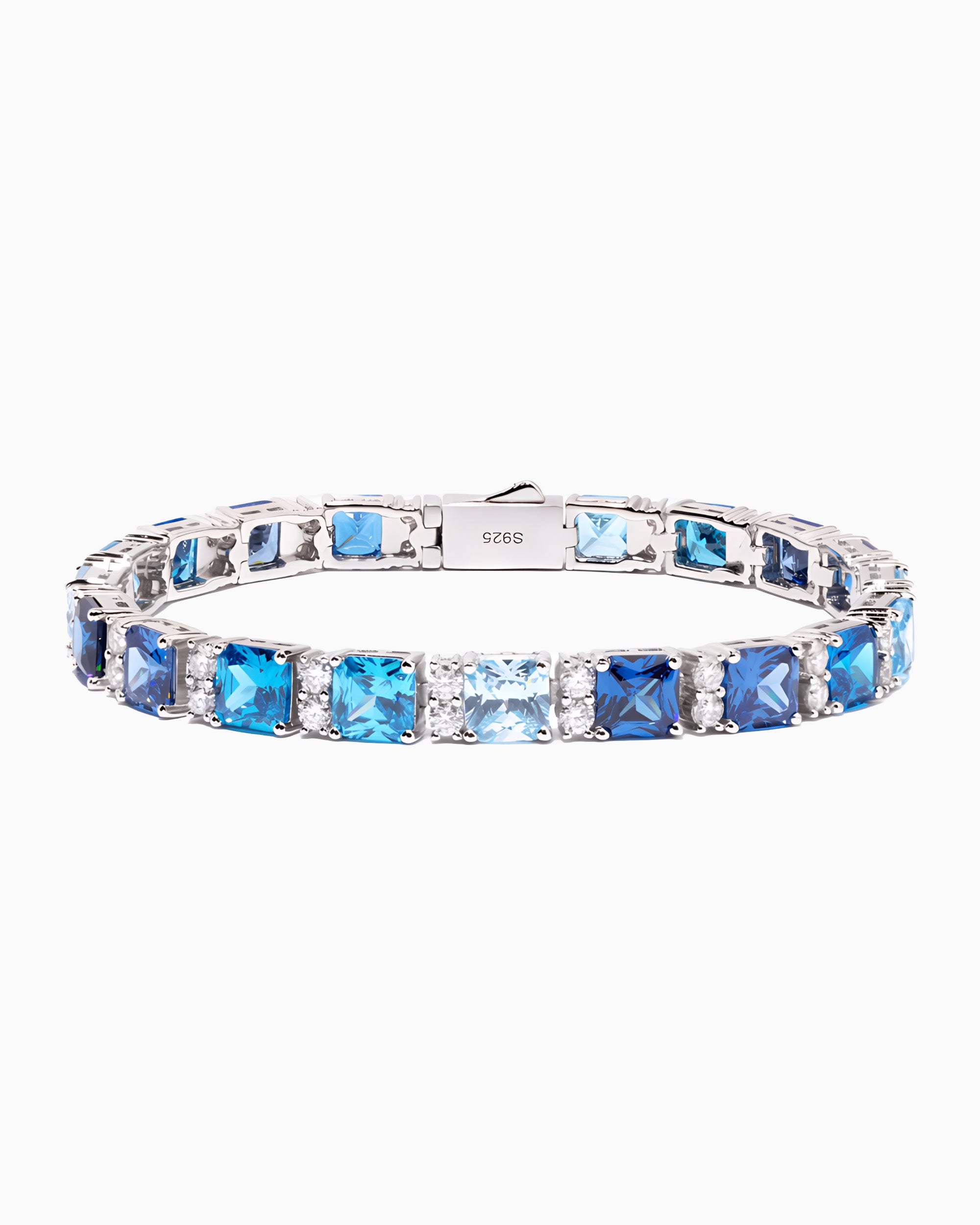 MOISSANITE OCEAN BLUE STONES BRACELET.