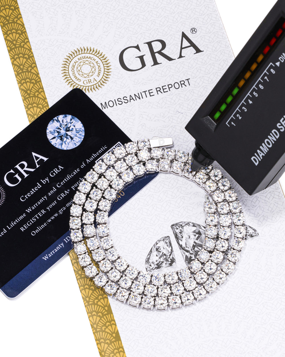 MOISSANITE TENNIS CHAIN. - 5MM