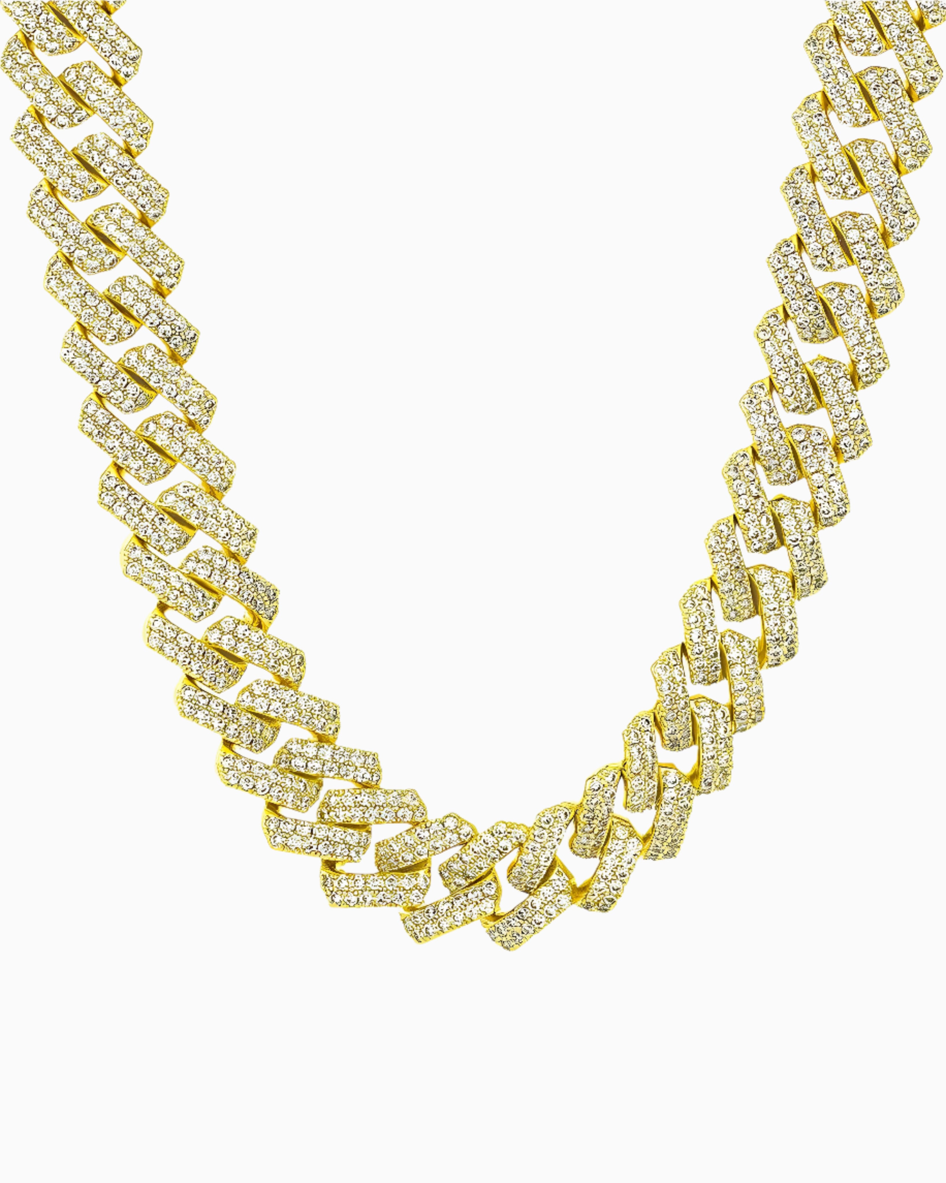 PRONG CHAIN. - 13MM GOLD