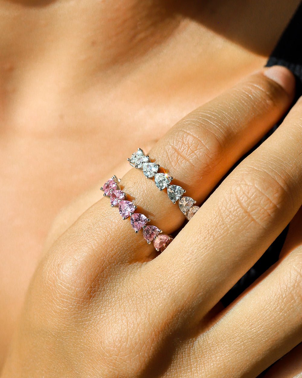 HEART CUT BAND. - 925 WHITE GOLD - Drippy Amsterdam