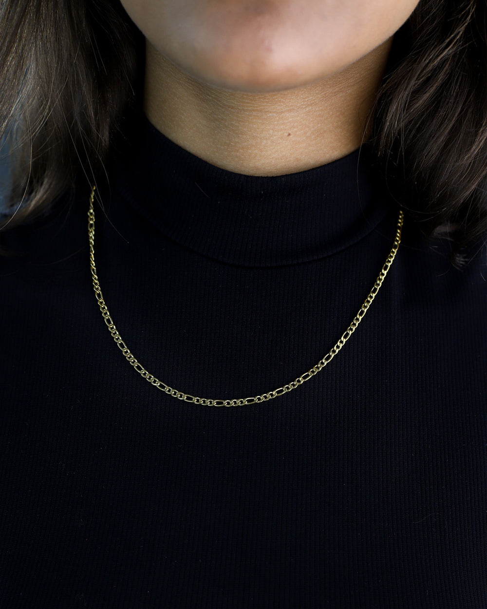 CLEAN FIGARO CHAIN. - 3MM 18K GOLD