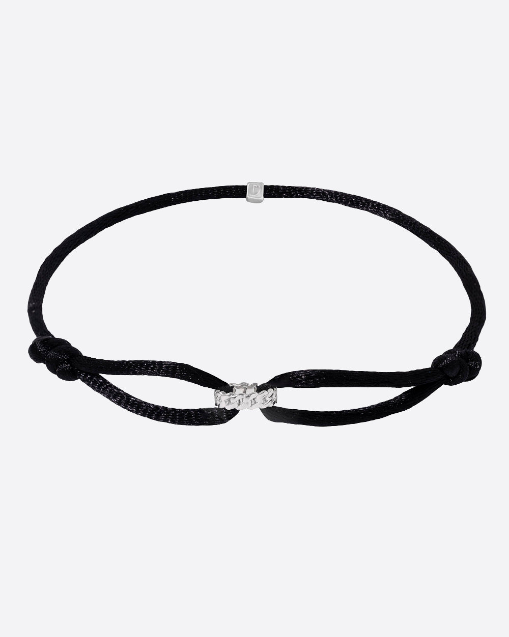 CUBAN RING CORD BRACELET. - WHITE GOLD